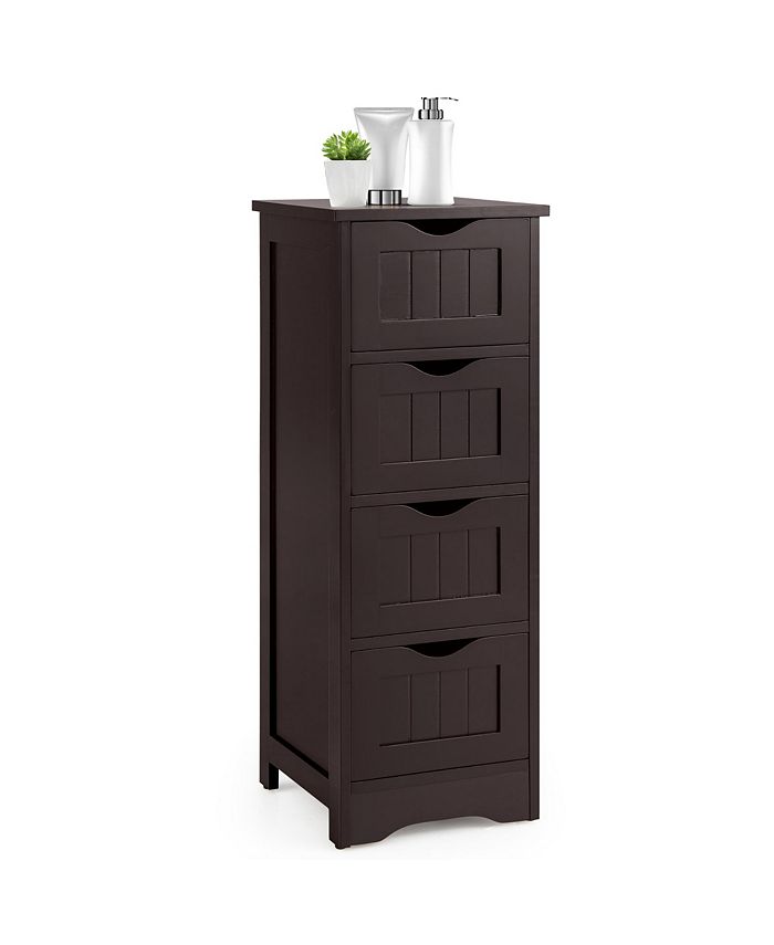 Costway Bathroom Floor Cabinet Storage Organizer Free-Standing w