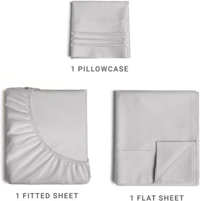 Deep Pocket Microfiber 3 Piece Sheet Set, Twin Extra Long