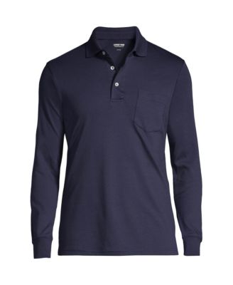 Big & Tall Long Sleeve Cotton Supima Polo Shirt with Pocket