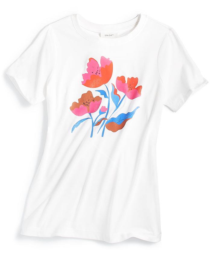 On 34th Women's Floral Graphic TShirt, Created for Macy's Macy's