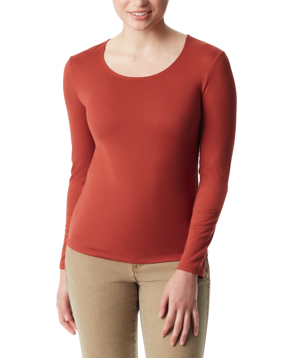Women's Base Layer Long-Sleeve T-Shirt - BURNT HENNA