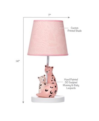 Enchanted Safari Pink Leopard Lamp with Shade & Bulb