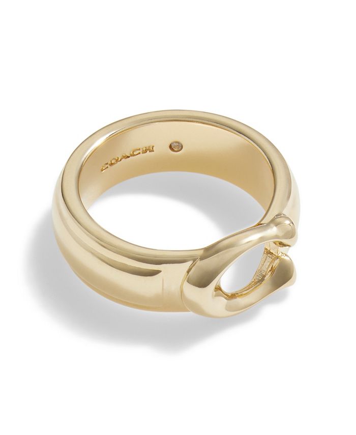 COACH Signature Tabby Sculpted C Band Ring - Macy's
