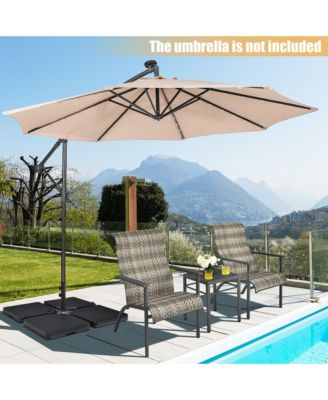 Patio 4pcs 13L Cantilever Offset Umbrella Base Heavy Duty Outdoor Square