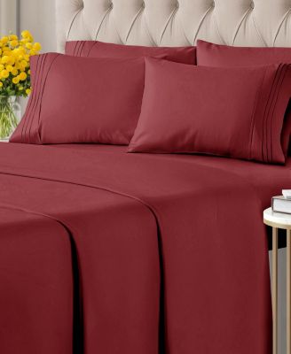 Deep Pocket Microfiber 6 Piece Solid Sheet Set, Full
