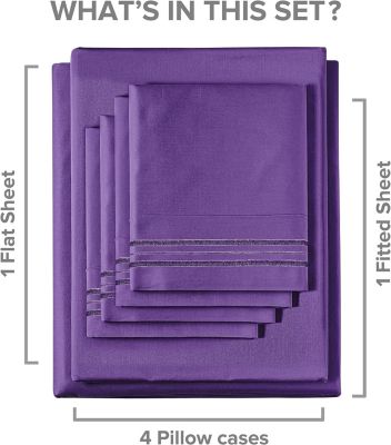 Deep Pocket Microfiber 6 Piece Solid Sheet Set, Full