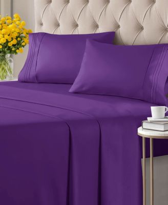 4 Piece Microfiber Solid Sheet Set - Twin