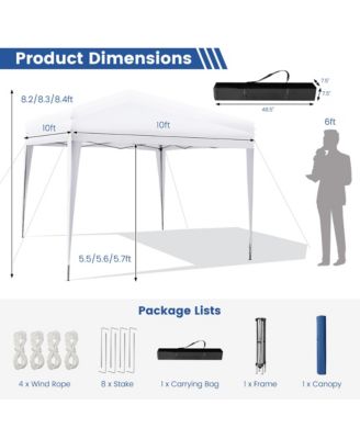 Patio 10x10ft Outdoor Instant Pop-up Canopy Folding Sun Shelter Carry Bag