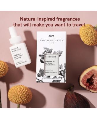 Brooklyn Candle Studio - Santorini - Home Scent Refill - Smart Home Air Diffuser Fragrance - Up to 120-Hours of Luxury Fragrance per Vial - Clean & Safe Diffuser Fragrance - 2 Pack