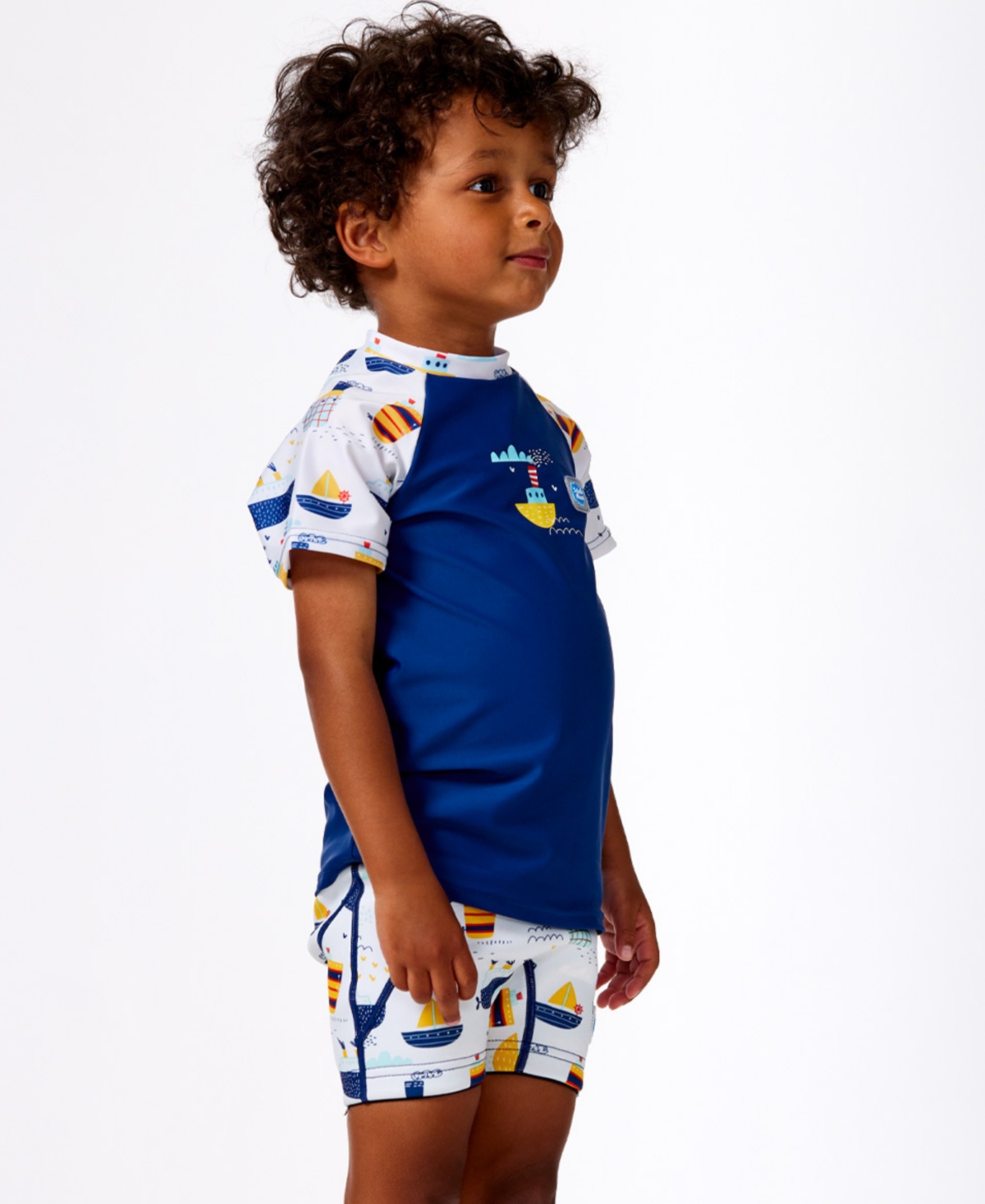Splash About Toddler BoysShort Sleeved Rash Top - Tug Boats