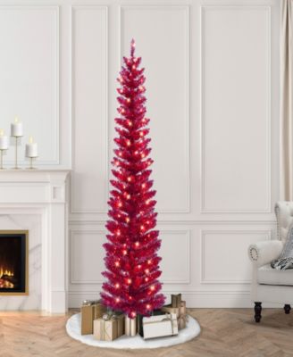 6' Pre-Lit Tinsel Artificial Tree