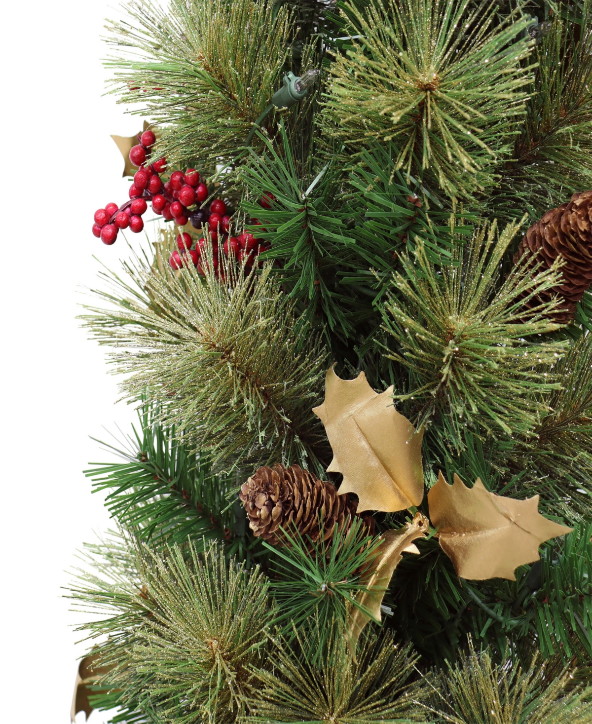 Puleo 5' Pre-lit Potted Glitter Artificial Tree In Gold