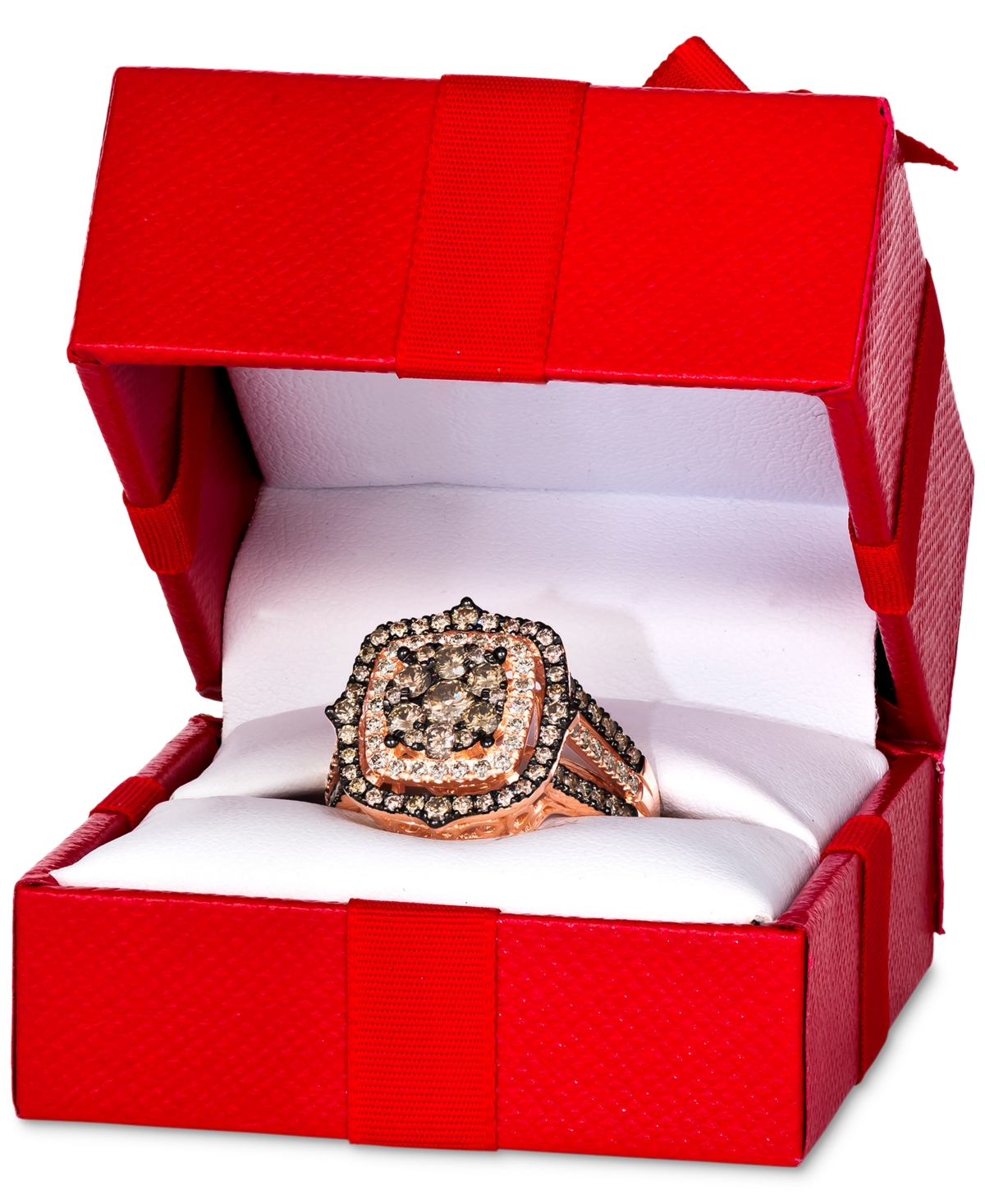 Le Vian Chocolate Diamond & Nude Diamond Halo Cluster Ring (1-1/2 Ct. T.w.) In 14k Rose Gold (also Available In Yellow Gold