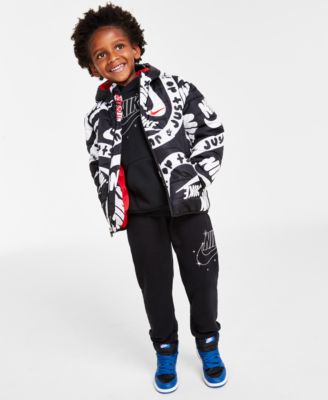 Nike Kids' Toddler Little Boys Fleece Hoodies Jackets Pants Matching Outfits In Black