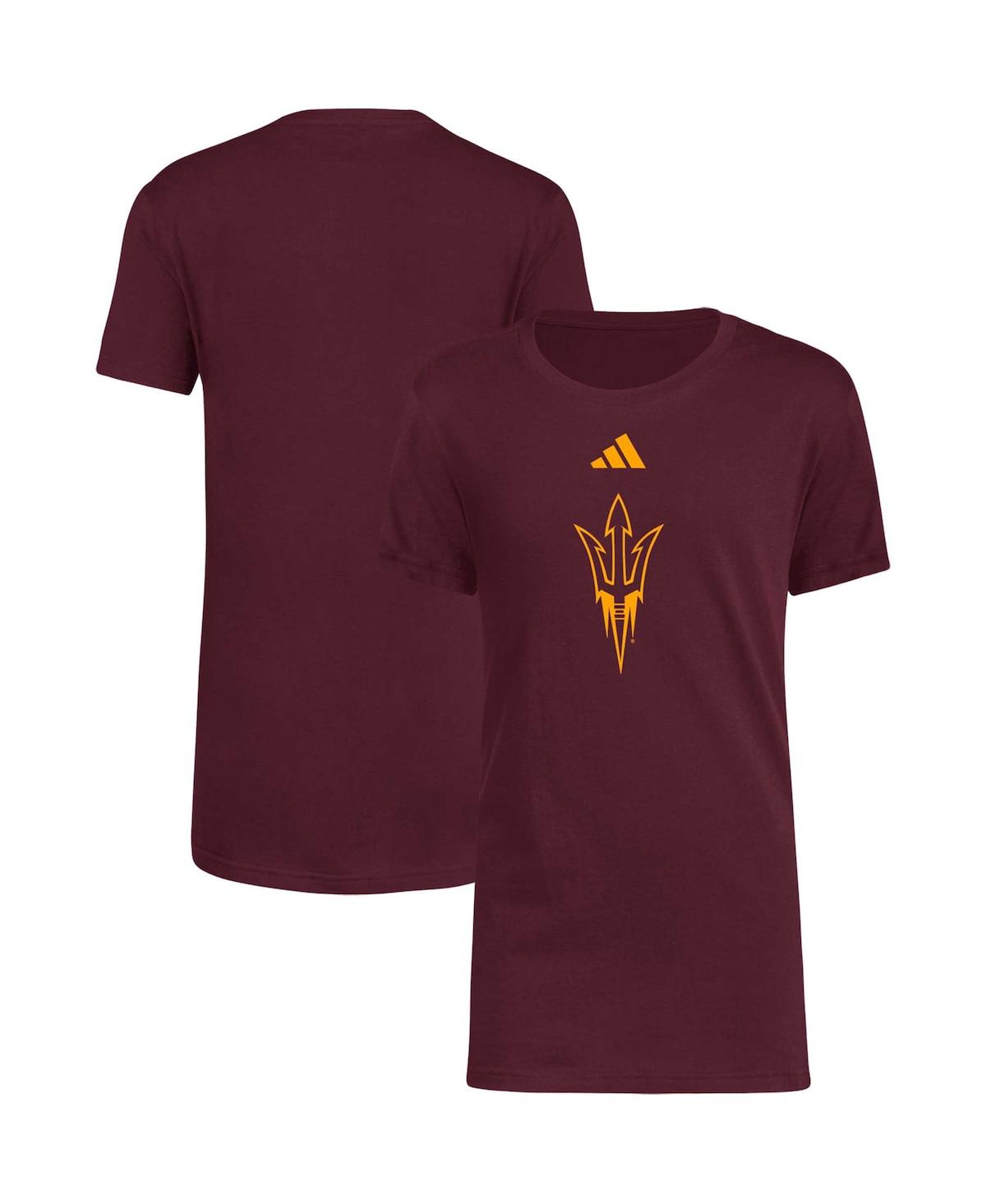 Adidas Originals Kids' Big Boys Adidas Maroon Arizona State Sun Devils 2023 Sideline Locker Room Logo Fresh T-shirt