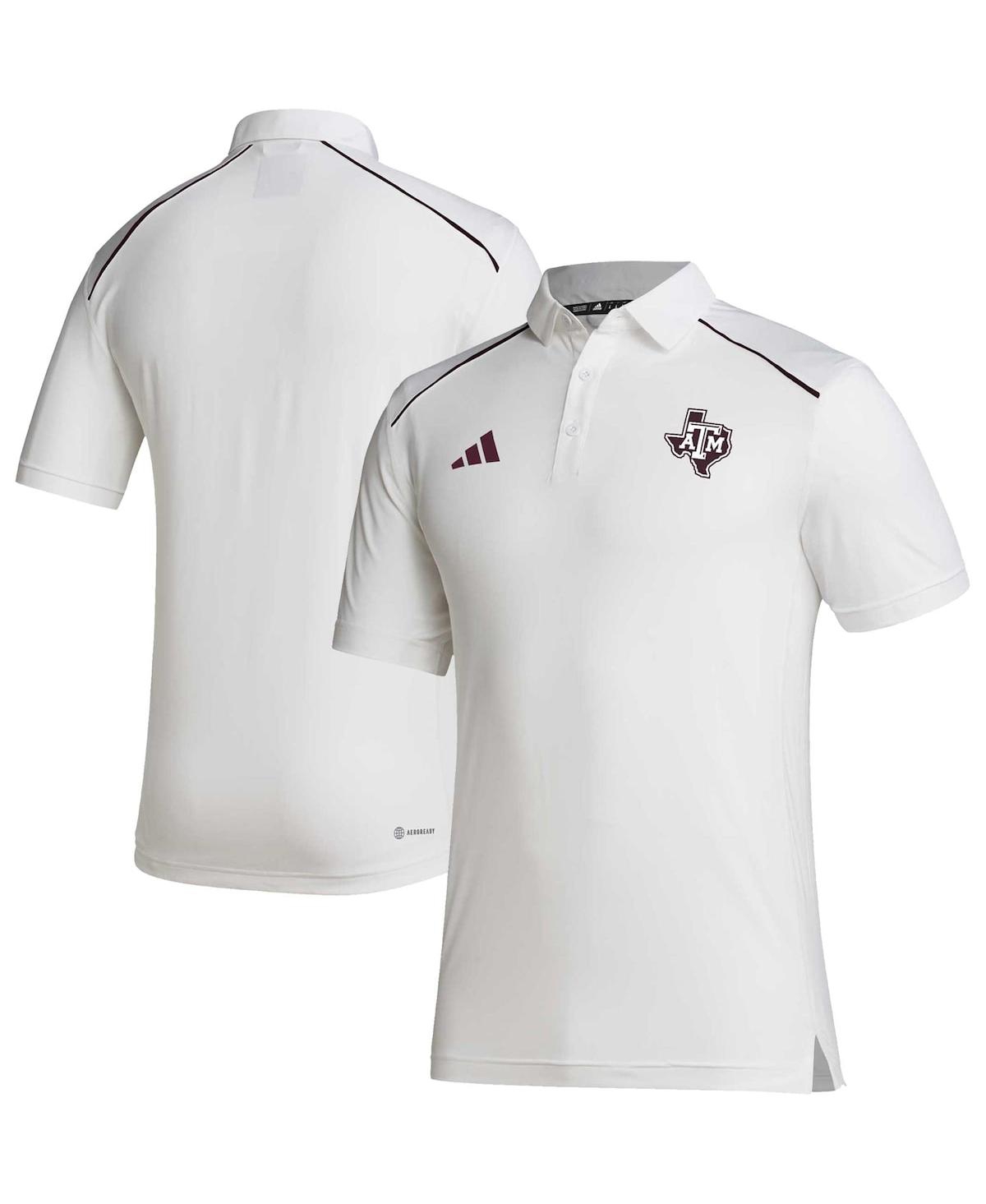 Men's adidas White Texas A&M Aggies Coaches Aeroready Polo Shirt - White