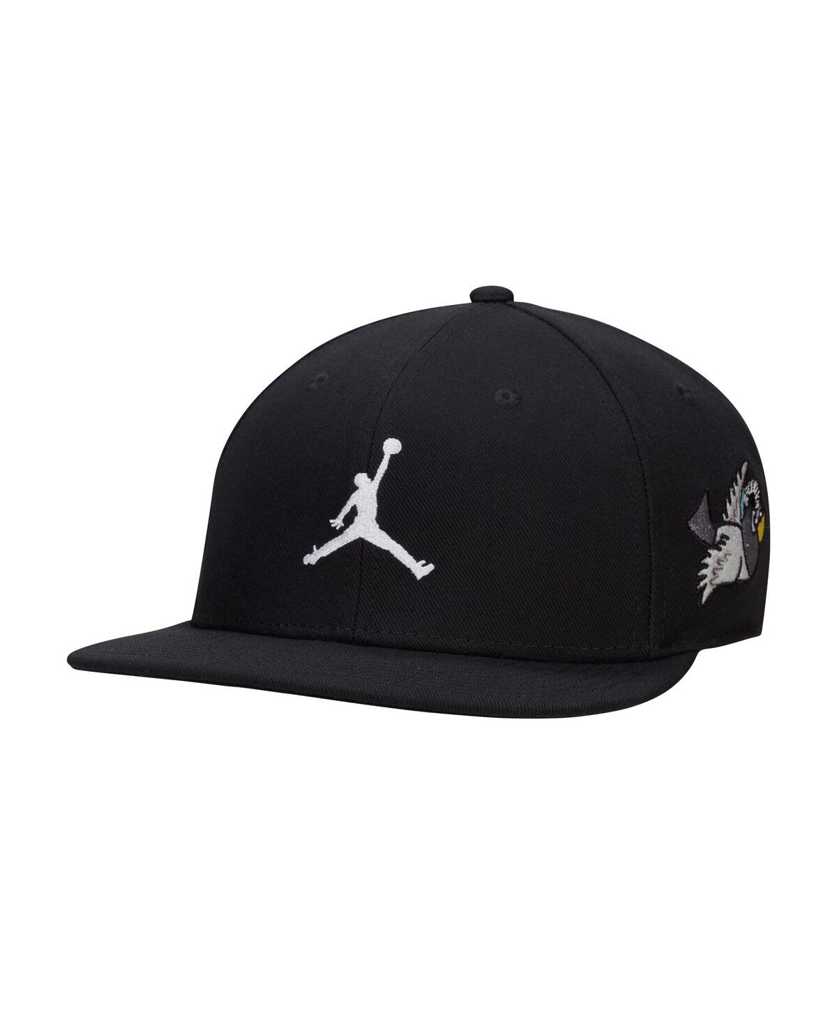 Shop Jordan Men's  Black Member Pro Snapback Hat