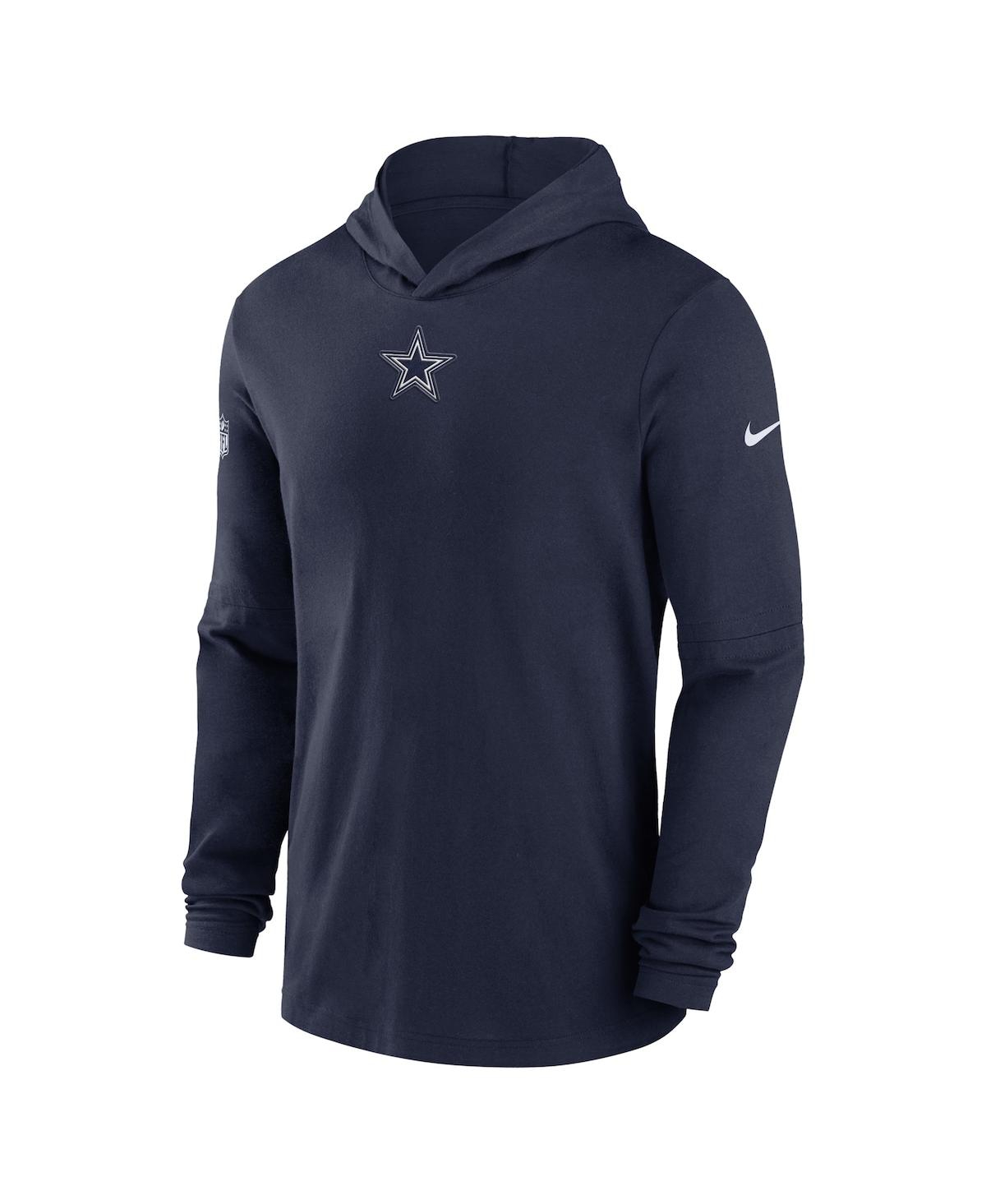 Men's NikeDallas Cowboys Sideline Performance Long Sleeve Hoodie T-shirt - Navy