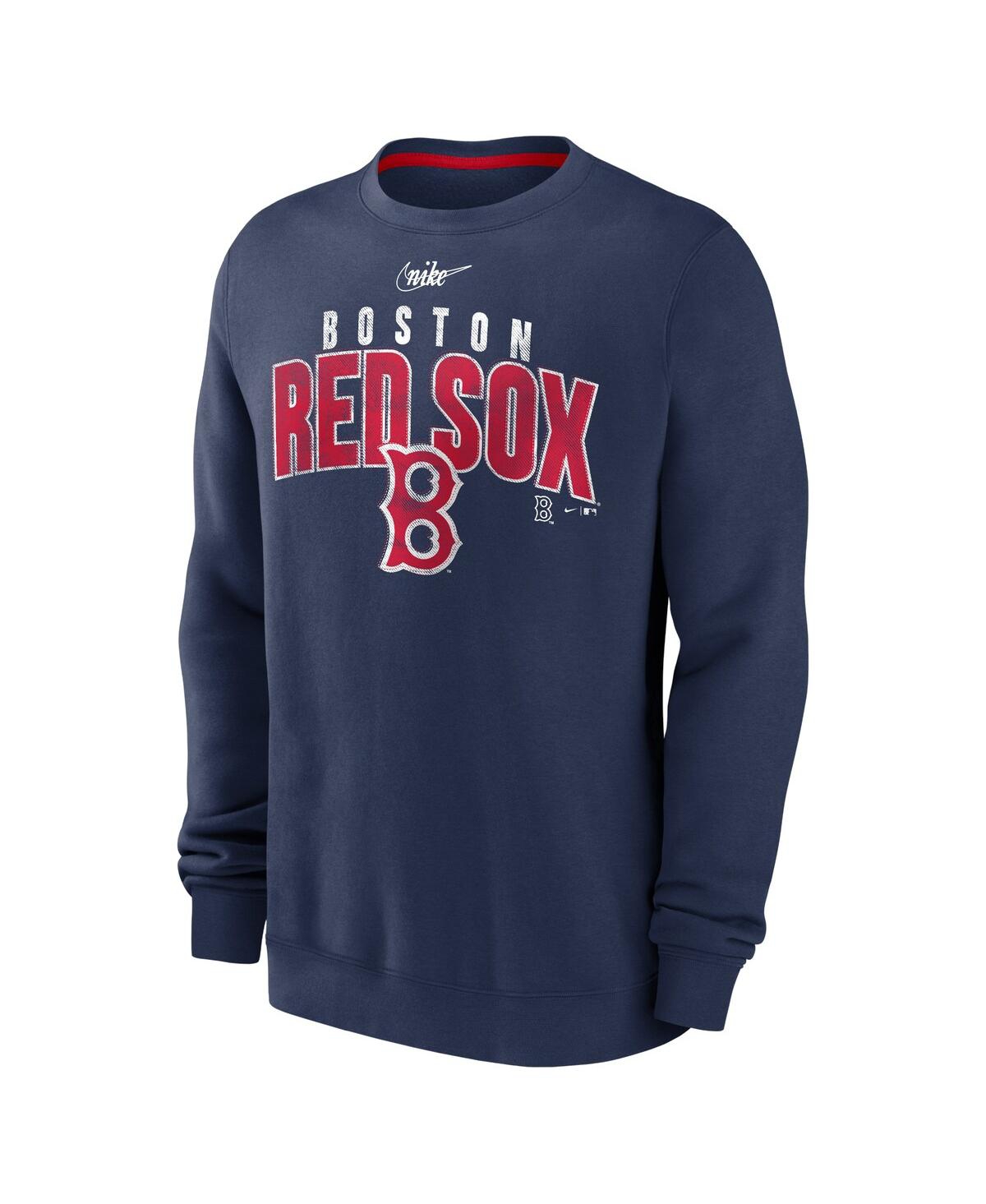 Shop Nike Men's  Navy Boston Red Sox Cooperstown Collection Team Shout Out Pullover Sweatshirt
