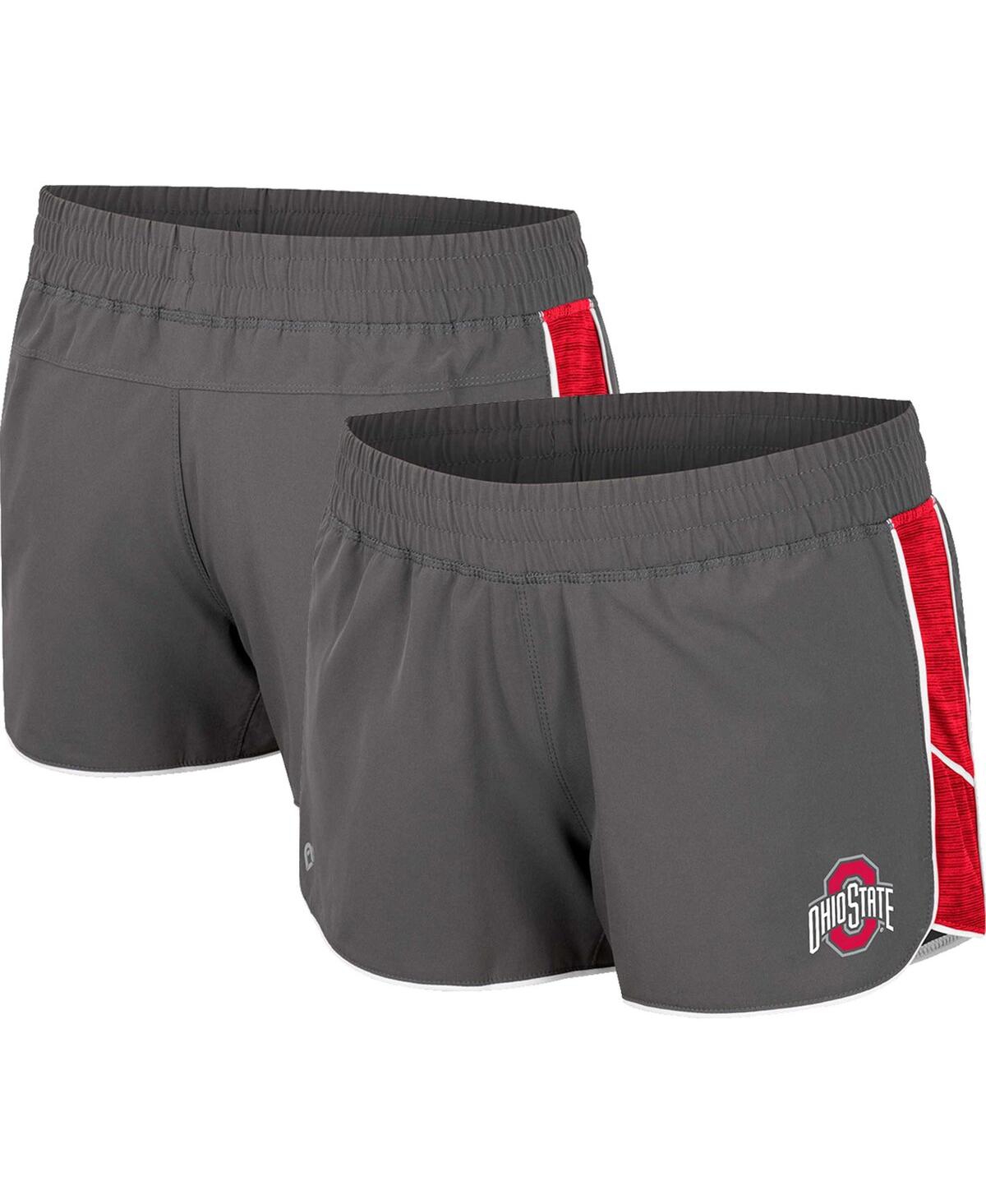 Shop Colosseum Women's  Gray Ohio State Buckeyes Pull The Switch Running Shorts