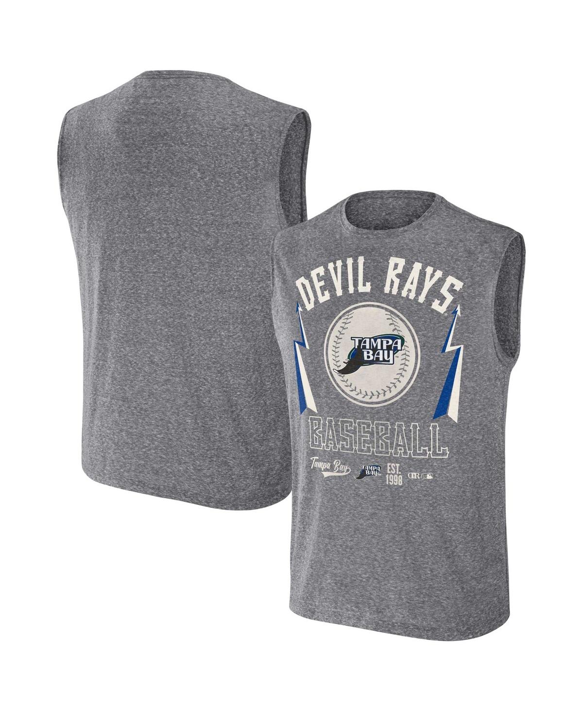 Fanatics Men's Darius Rucker Collection By  Charcoal Tampa Bay Rays Muscle Tank Top