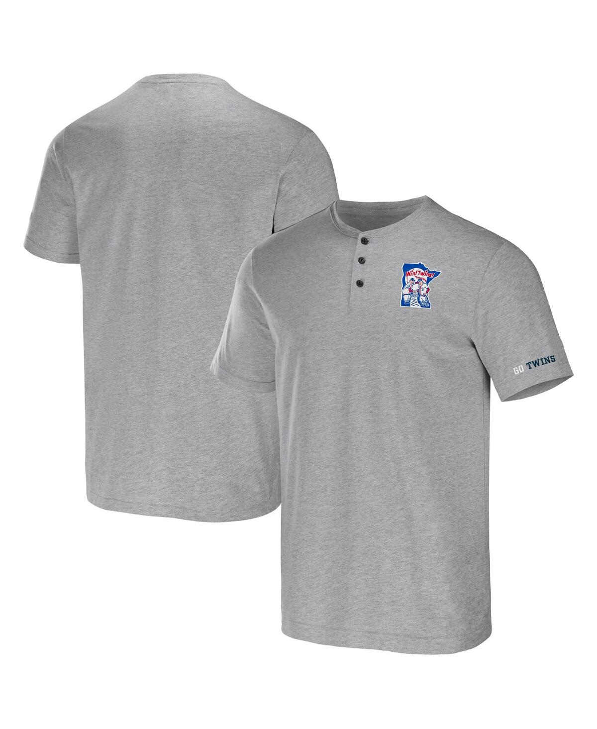 Fanatics Men's Darius Rucker Collection By  Heather Gray Minnesota Twins Henley T-shirt In Heather Gray