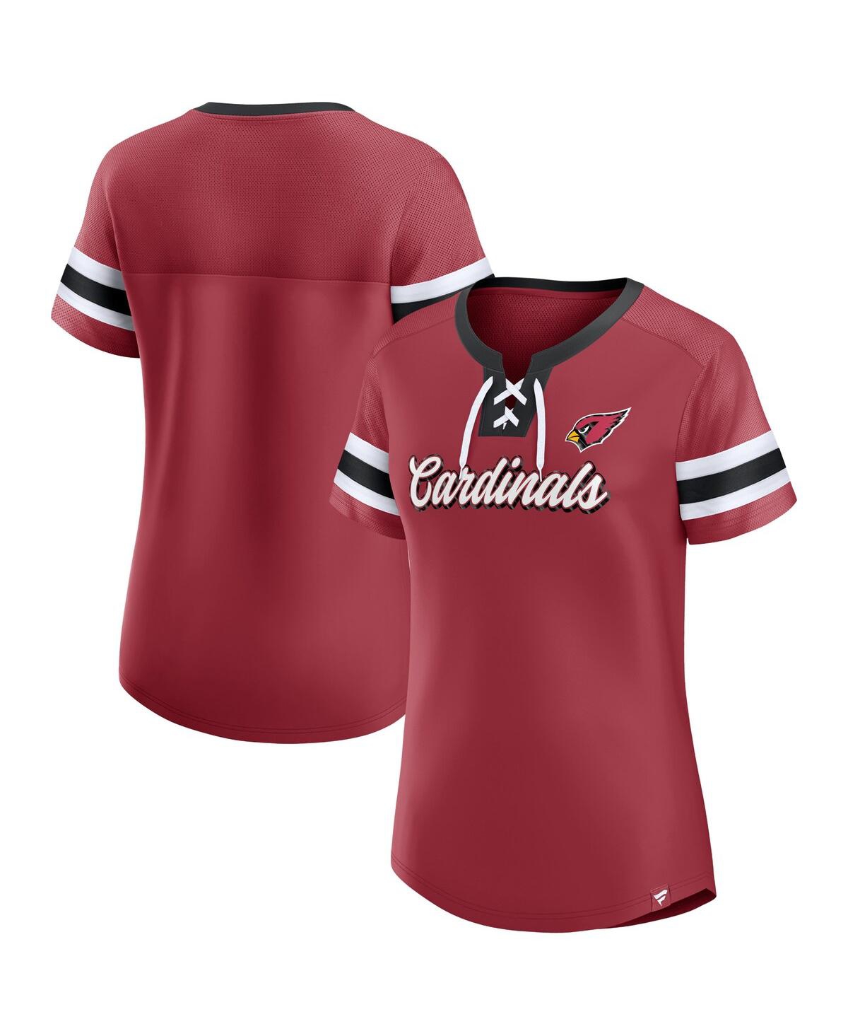 Shop Fanatics Women's  Cardinal Arizona Cardinals Original State Lace-up T-shirt
