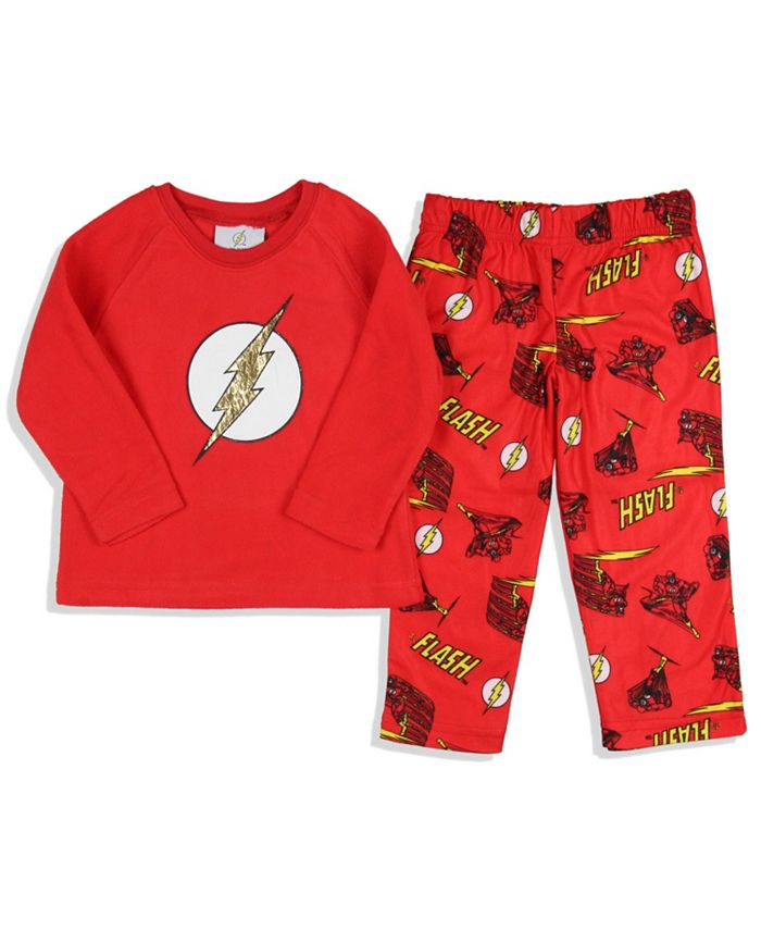 DC Comics Toddler Boys Classic The Flash Logo Raglan Sleep Pajama