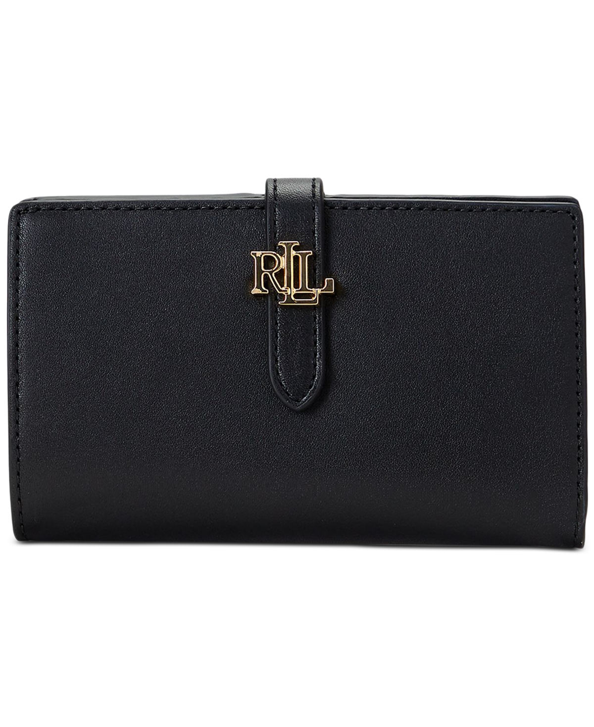Lauren Ralph Lauren Logo Leather Wallet In Black
