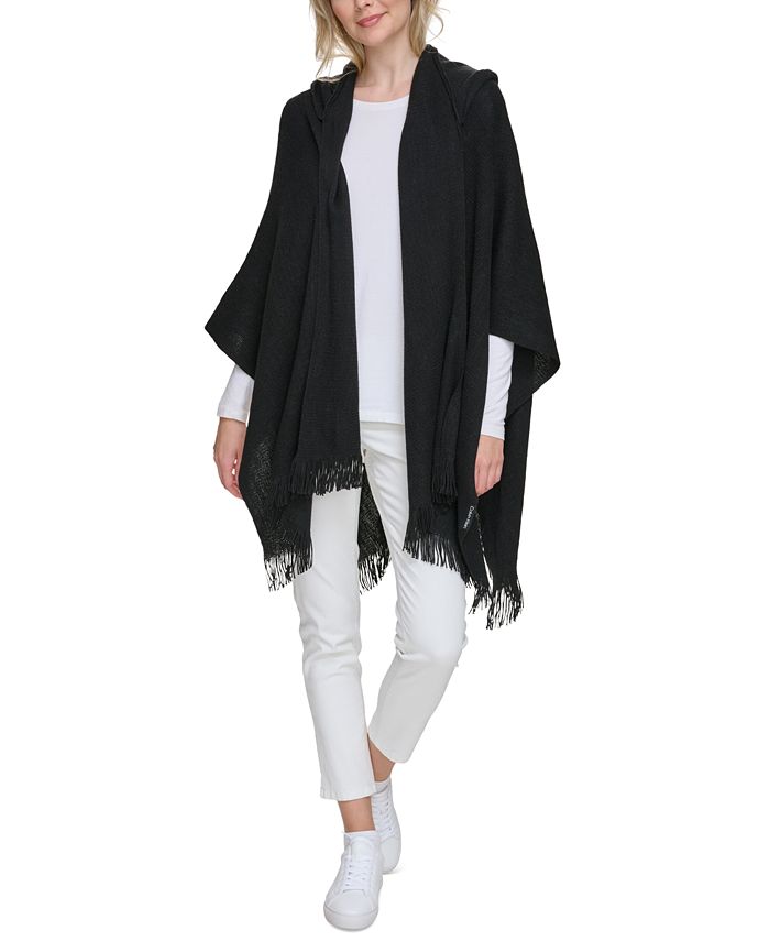 Calvin Klein Women's Soft Hooded Open-Front Shawl - Macy's