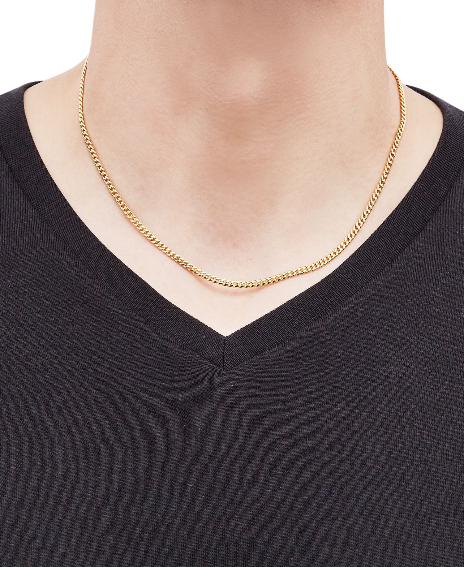 18"-22" Miami Cuban Link Chain Necklace (3mm) in 14k Gold
