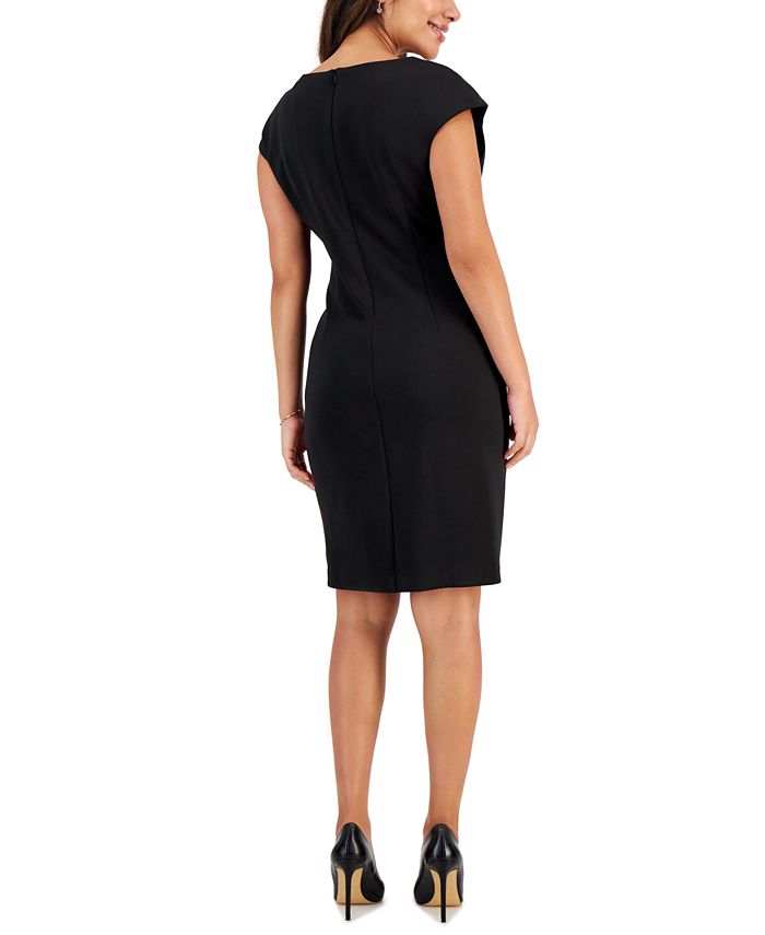 Connected Petite Cap-Sleeve Sequin-Front Sheath Dress - Macy's