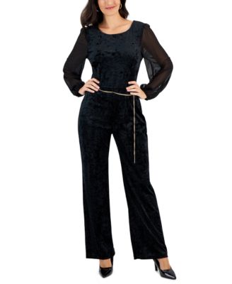 Macys velvet jumpsuit online