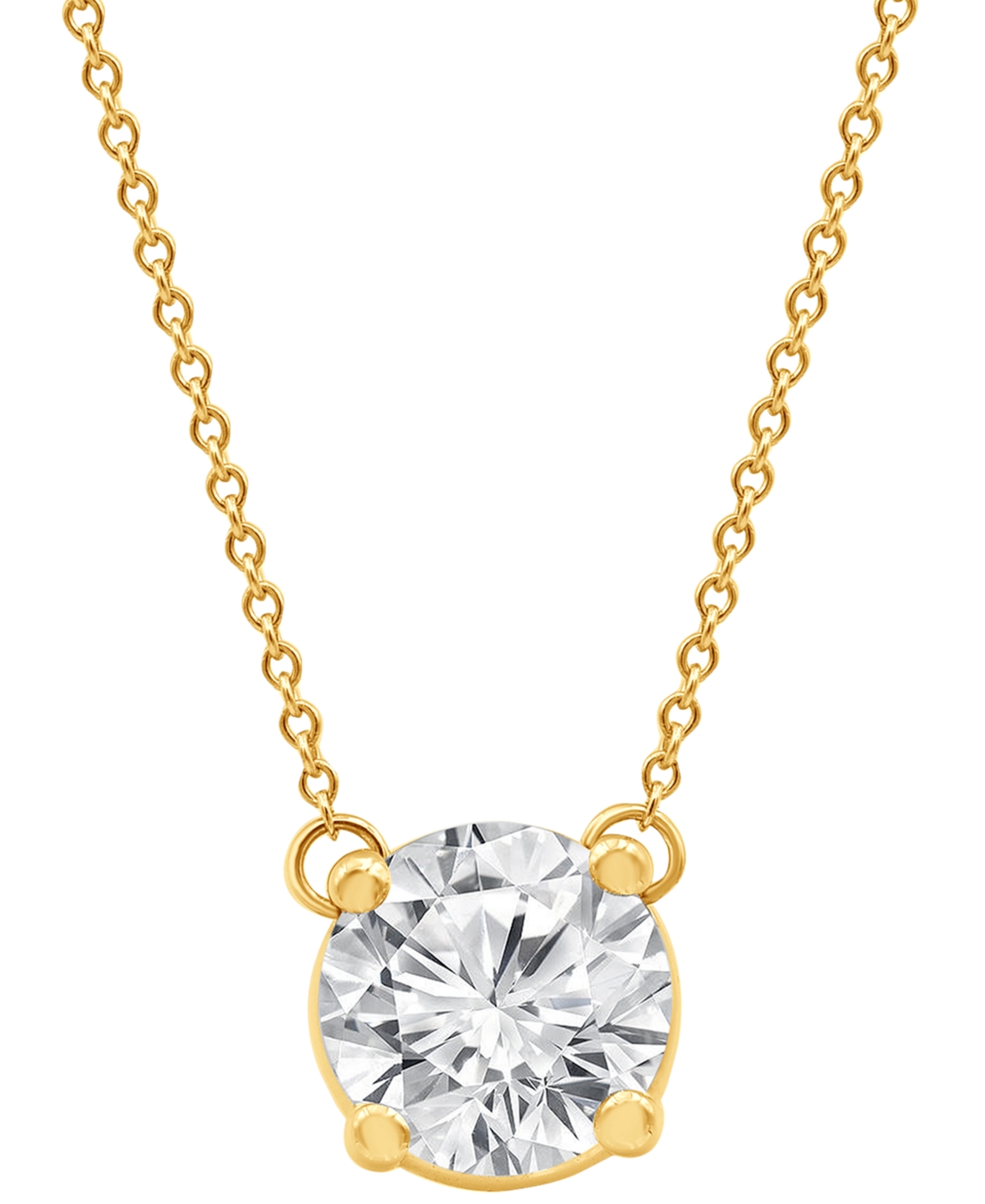 Certified Lab Grown Diamond Solitaire Pendant 18" Necklace (2-1/4 ct. t.w.) in 14k Gold - White Gold