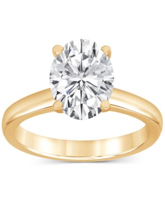 Badgley Mischka Certified Lab Grown Diamond Oval-Cut Solitaire Engagement Ring (3 ct. t.w.) in 14k Gold