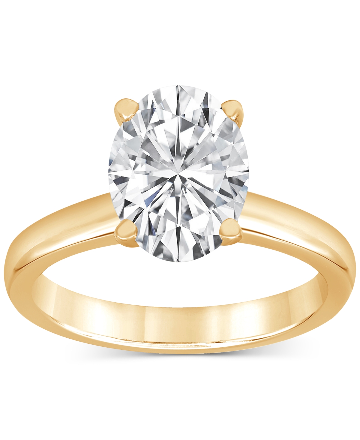 Badgley Mischka Certified Lab Grown Diamond Oval-Cut Solitaire Engagement Ring (3 ct. t.w.) in 14k Gold