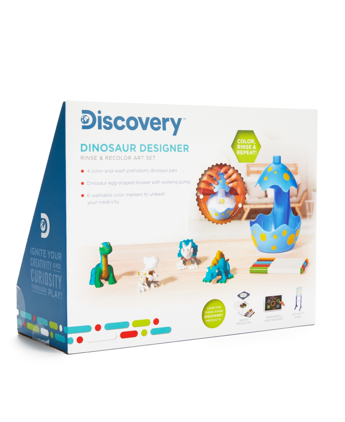 Shop Discovery Dinosaur Designer Rinse And Recolor, 11 Piece Art Set In Open Miscellaneous