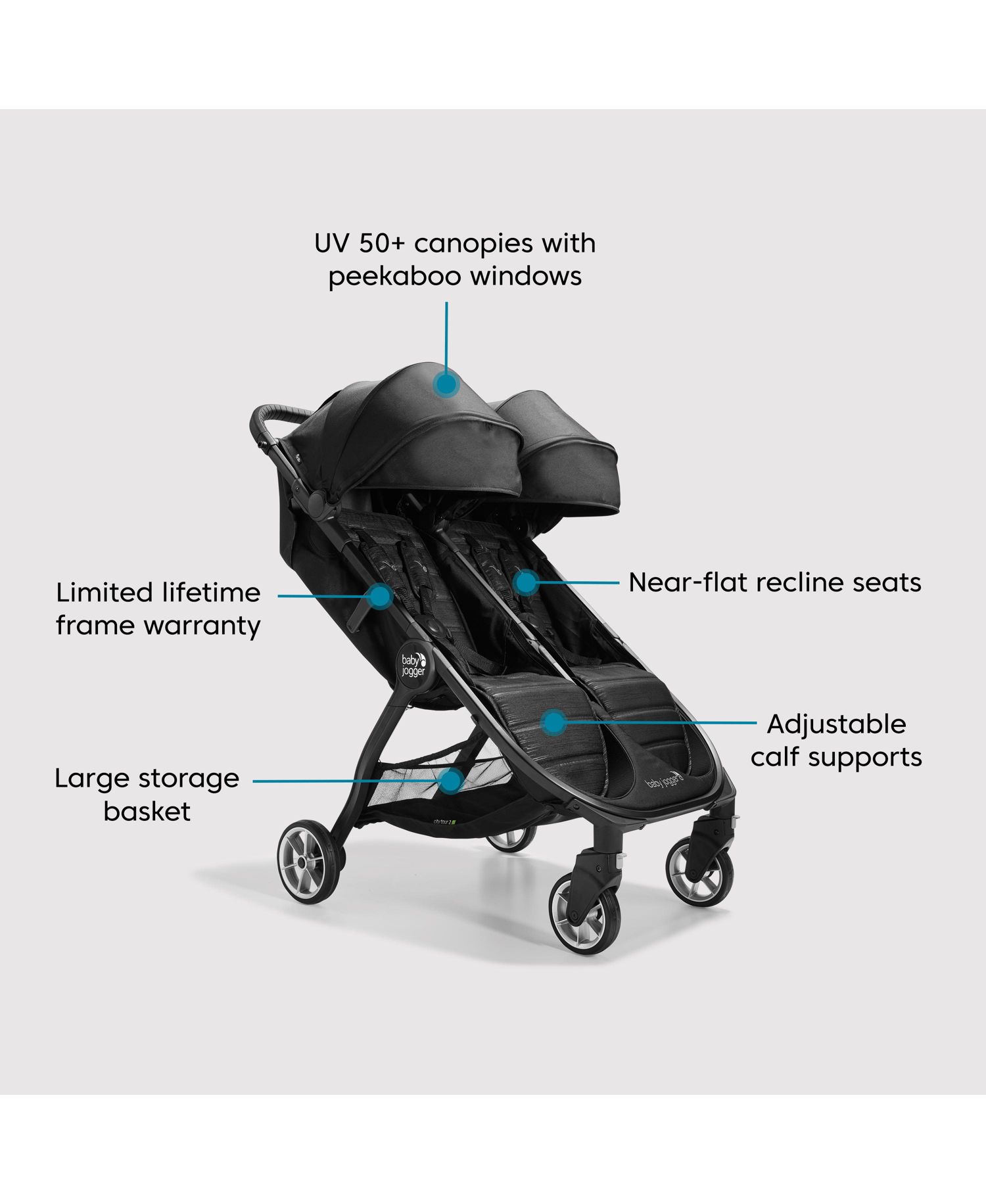 Baby City Tour 2 - Lightweight Double Stroller