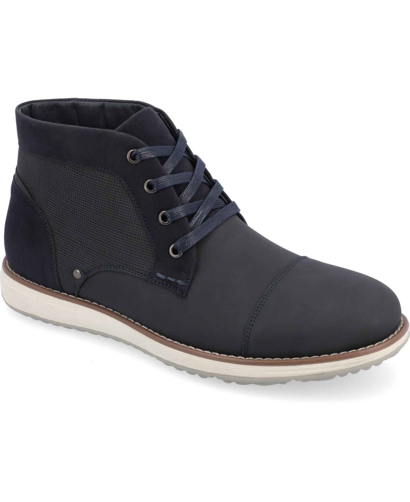 Мужские ботинки Vance Co. Austin Wide Width Tru Comfort Foam Lace-Up Cap Toe Chukka, цвет: Тёмно-синий — фото 6