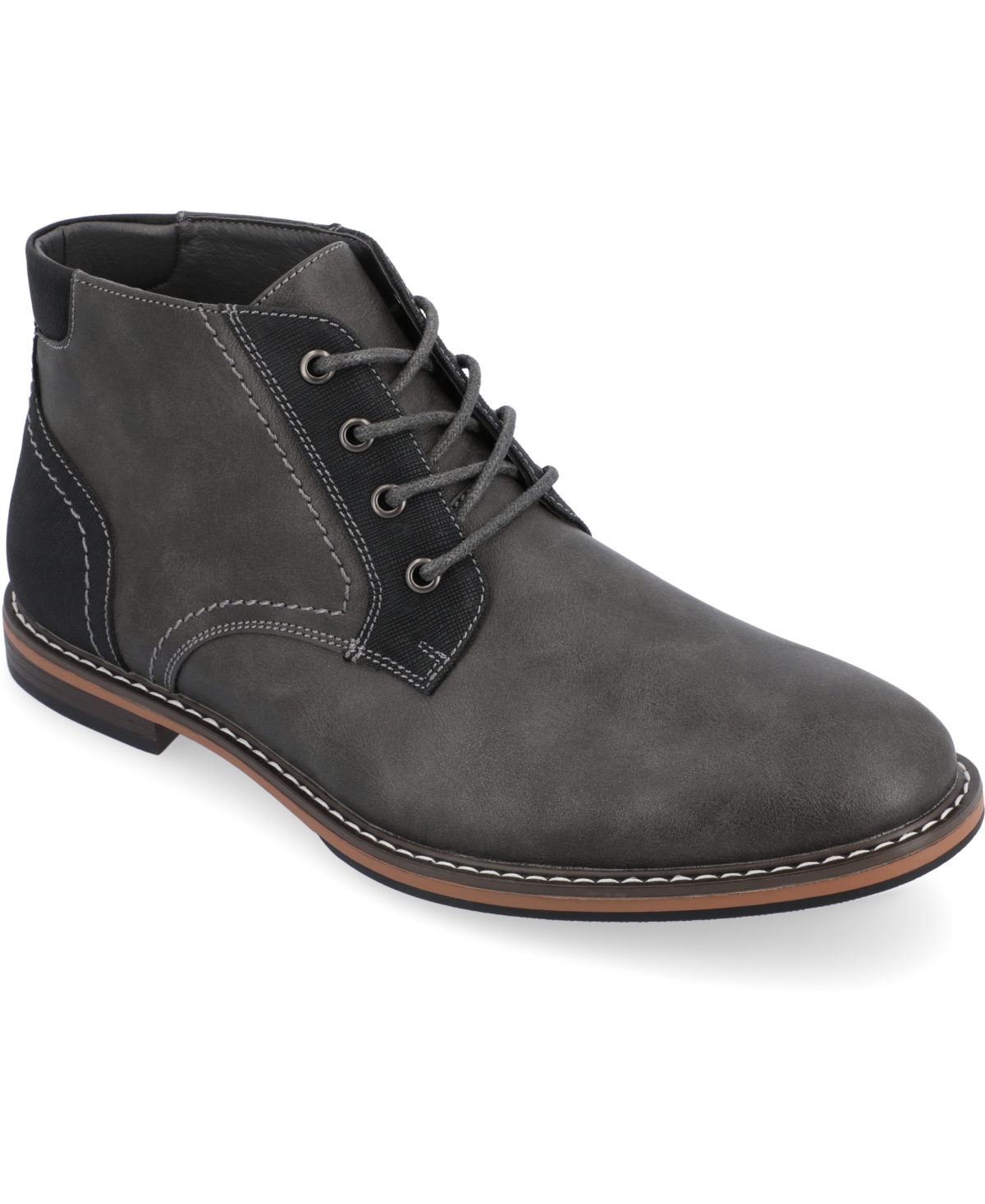 Shop Vance Co. Men's Franco Tru Comfort Foam Lace-up Round Toe Chukka Boots In Charcoal