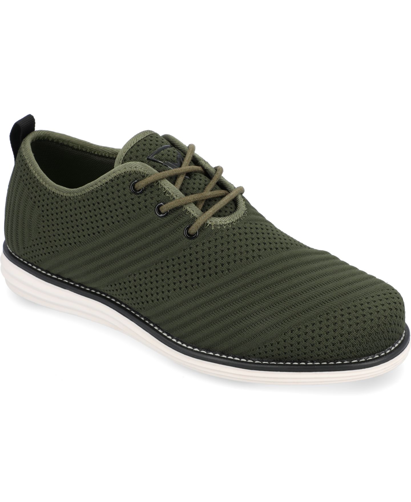 Обувь Vance Co. Men's Novak Tru Comfort Foam Knit Lace-Up Round Toe Dress Shoes, цвет: Оливковый — фото 1