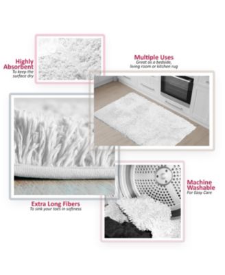 Ultra Soft Non Slip Shaggy 2 Piece Bath Rug Set, Small 17x24 & Medium 20x32