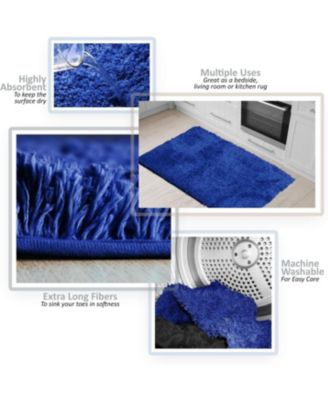 3 Piece Ultra Soft Non Slip Shaggy Bath Rug - Small, Medium & Contour