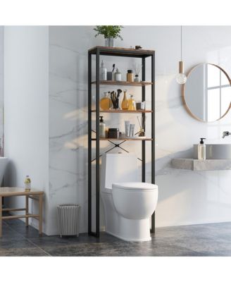 4-Tier Over the Toilet Storage Rack Freestanding Bathroom Organizer