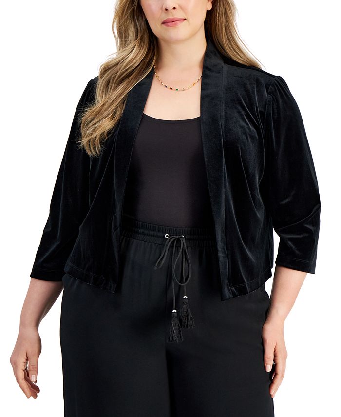 Plus size velvet shrug new arrivals