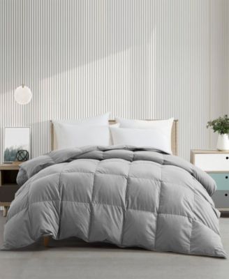 Unikome Warm Cozy 360 Thread Count All Season Down Feather Fiber Comforter Collection In Light Gray