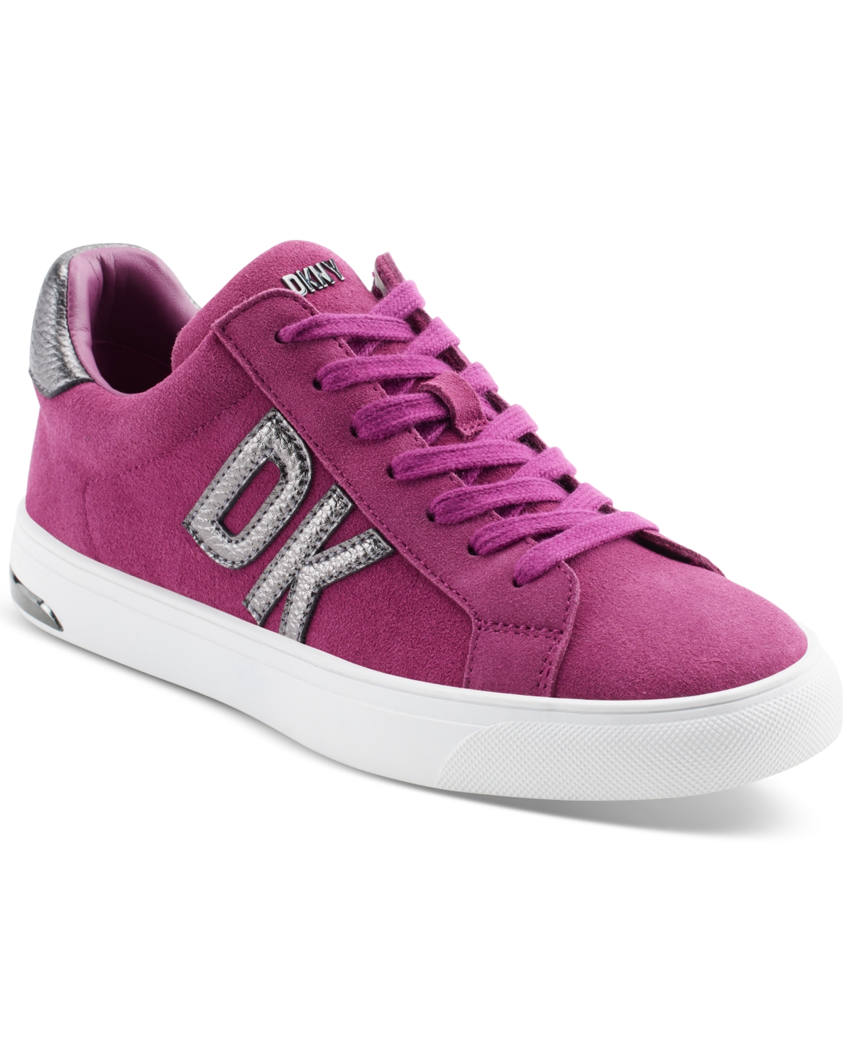 Shop Dkny Women's Abeni Lace Up Low Top Sneakers In Berry