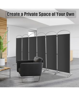 6 Panels Folding Privacy Screen 6 Ft Tall Fabric Privacy Screen for Home