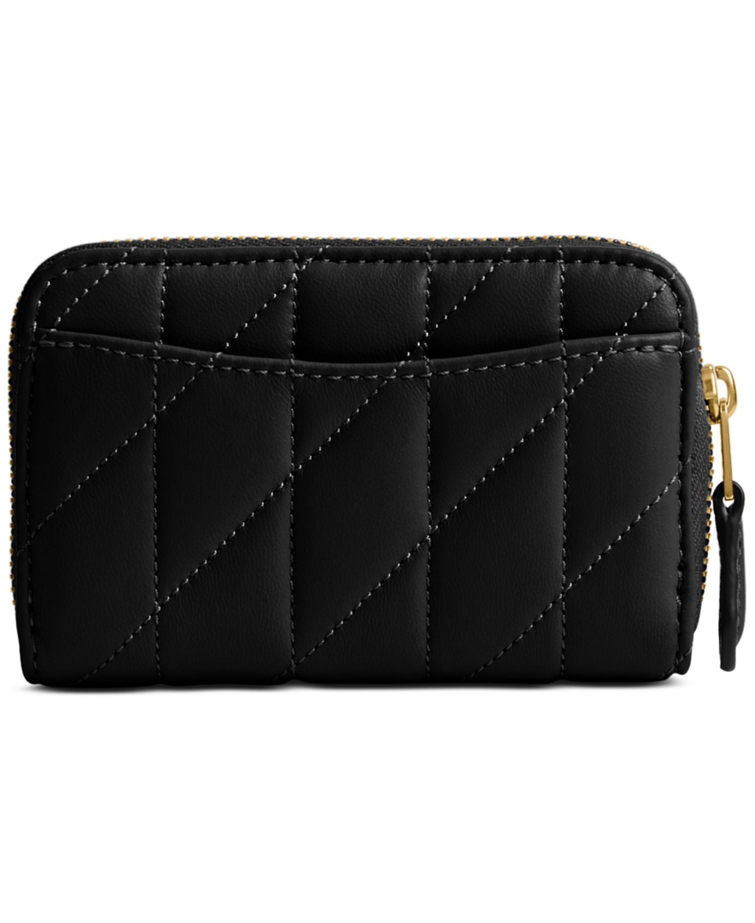 Essentials Quilted Leather Small Zip Around Card Case