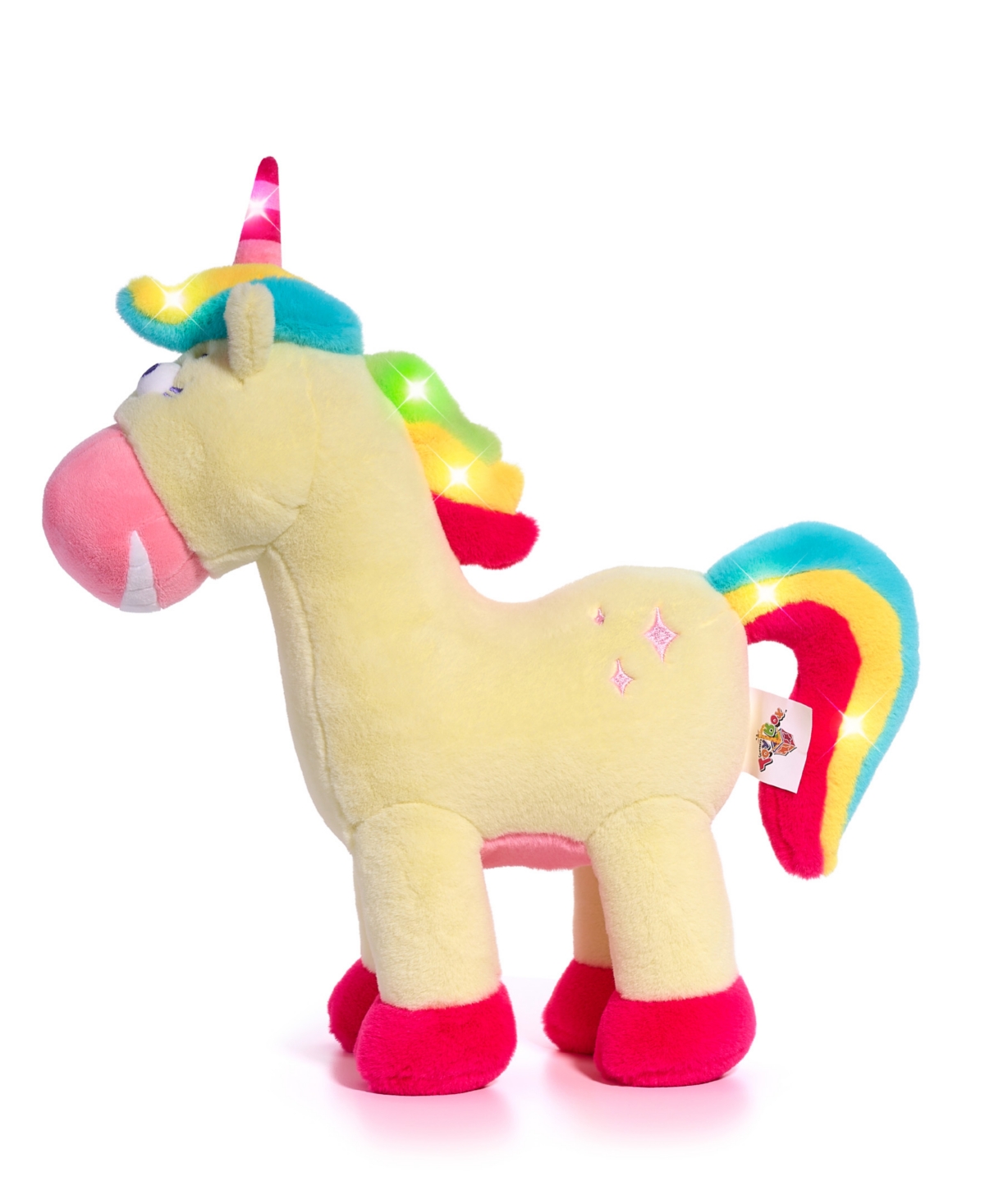 Shop Geoffrey's Toy Box 14" Glow Brights Toy Plush Led With Sound Unicorn, Created For Macys In Pastel Pink